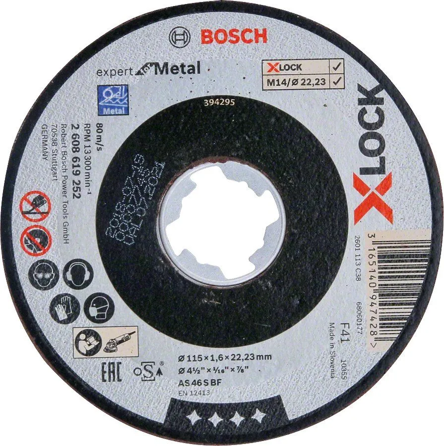 Bosch 2608619252 X-Lock Slijpschijf Expert For Metal - Recht - 1,6 X 115mm 1 Bosch 2608619252 X-Lock Slijpschijf Expert For Metal - Recht - 1,6 X 115mm
