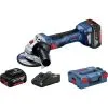 Bosch GWS 18V-7 18V Li-Ion Accu Haakse Slijper Set (2x 4,0Ah) In L-Boxx - 125mm - Koolborstelloos