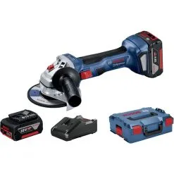 Bosch GWS 18V-7 18V Li-Ion Accu Haakse Slijper Set (2x 4,0Ah) In L-Boxx - 125mm - Koolborstelloos