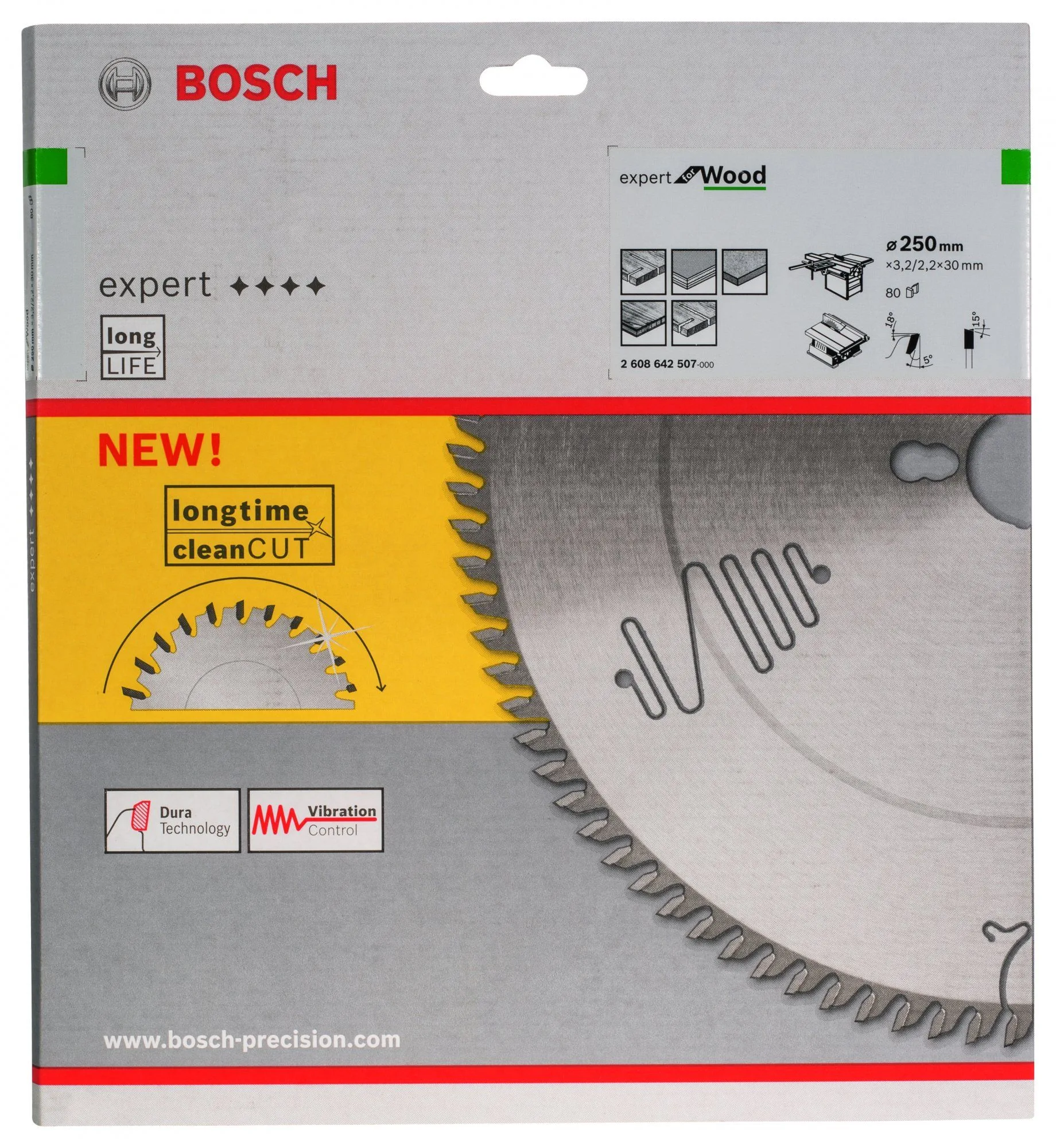 Bosch 2608642507 Expert Cirkelzaagblad - 250 X 30 X 80T - Hout - Carbide 2 Bosch 2608642507 Expert Cirkelzaagblad - 250 X 30 X 80T - Hout - Carbide - Image 2