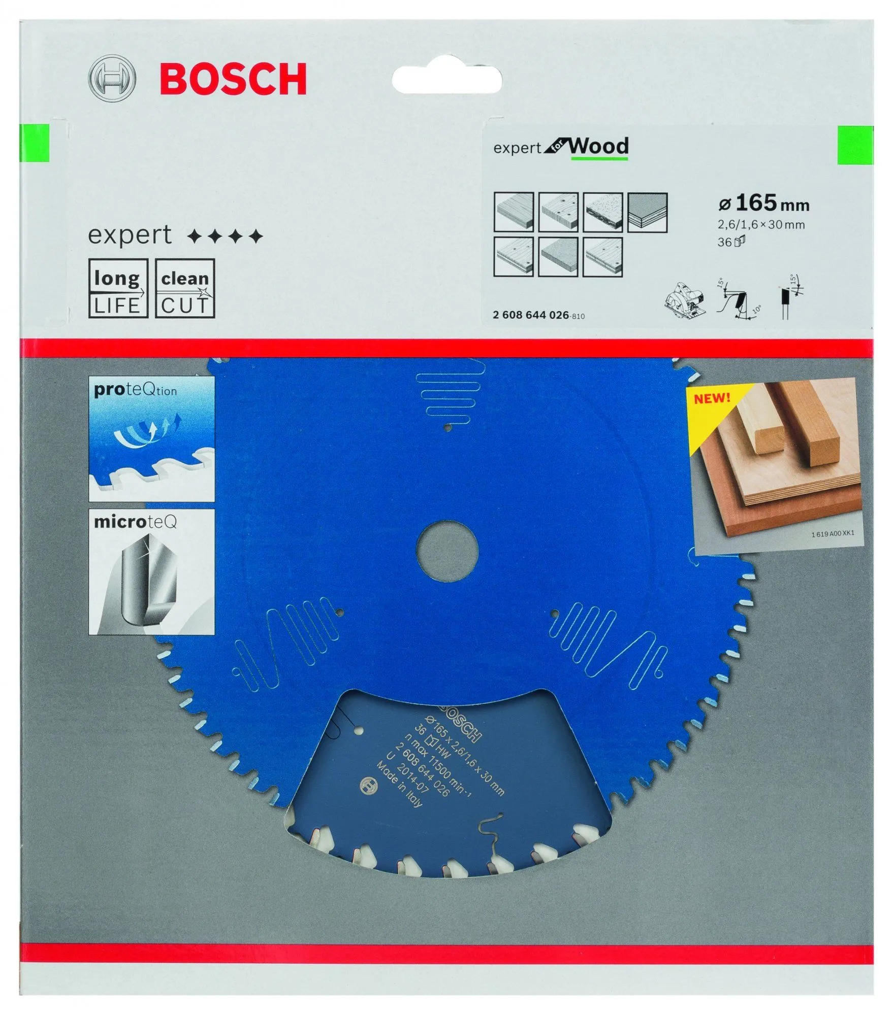 Bosch 2608644026 Expert Cirkelzaagblad - 165 X 30 X 36T - Hout - Carbide 2 Bosch 2608644026 Expert Cirkelzaagblad - 165 X 30 X 36T - Hout - Carbide - Image 2