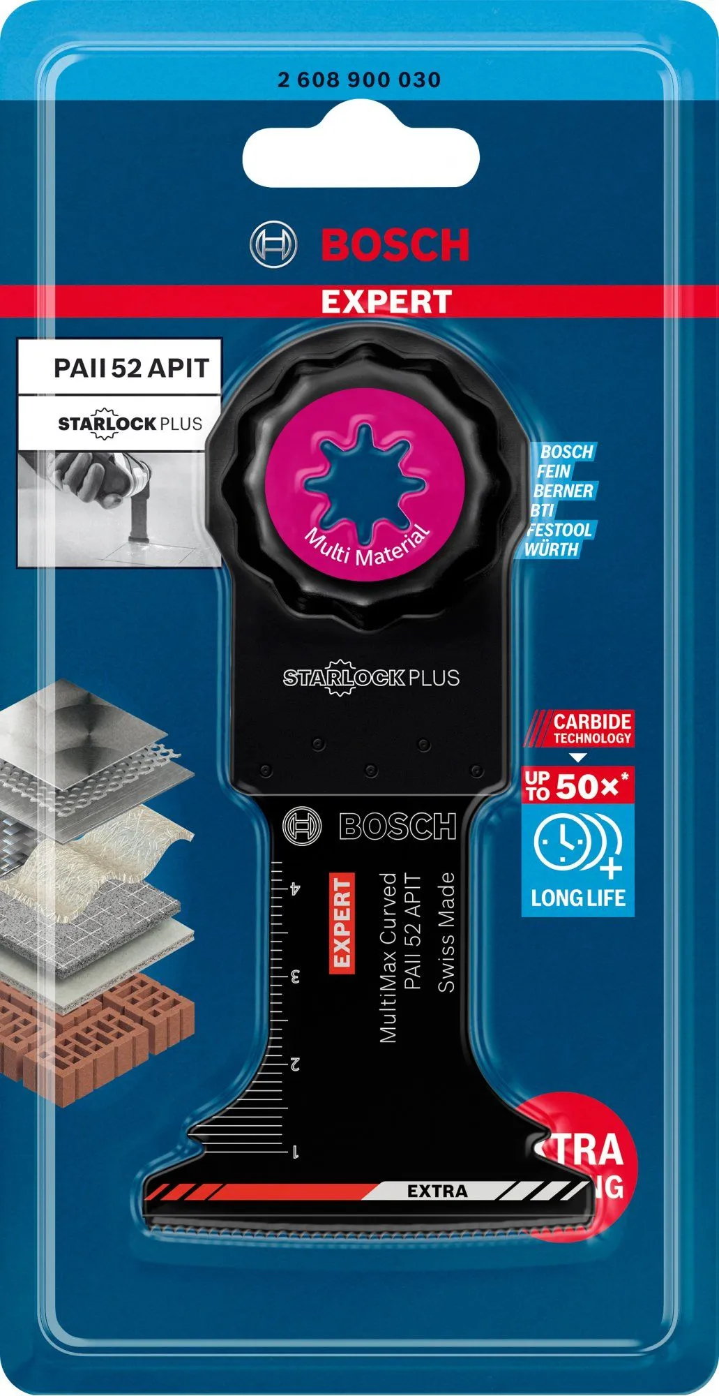 Bosch 2608900030 EXPERT StarlockPlus CoatedCarbide Invalzaagblad PAII 52 APIT Carbide, Multimaterial, Curved-Tec 52 X 50 Mm 1 2 Bosch 2608900030 EXPERT StarlockPlus CoatedCarbide Invalzaagblad PAII 52 APIT Carbide, Multimaterial, Curved-Tec 52 X 50 Mm 1 - Image 2