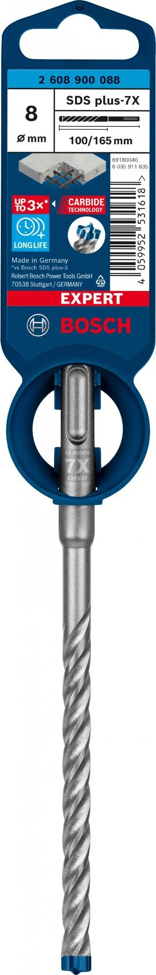 Bosch 2608900088 EXPERT Hamerboor SDS Plus-7X 8x100x165mm 2 Bosch 2608900088 EXPERT Hamerboor SDS Plus-7X 8x100x165mm - Image 2
