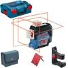 Bosch GLL 3-80 C SOLO 12V Li-Ion Accu Kruislijnlaser Body In L-Boxx - Rood - 30m - 0601063R03