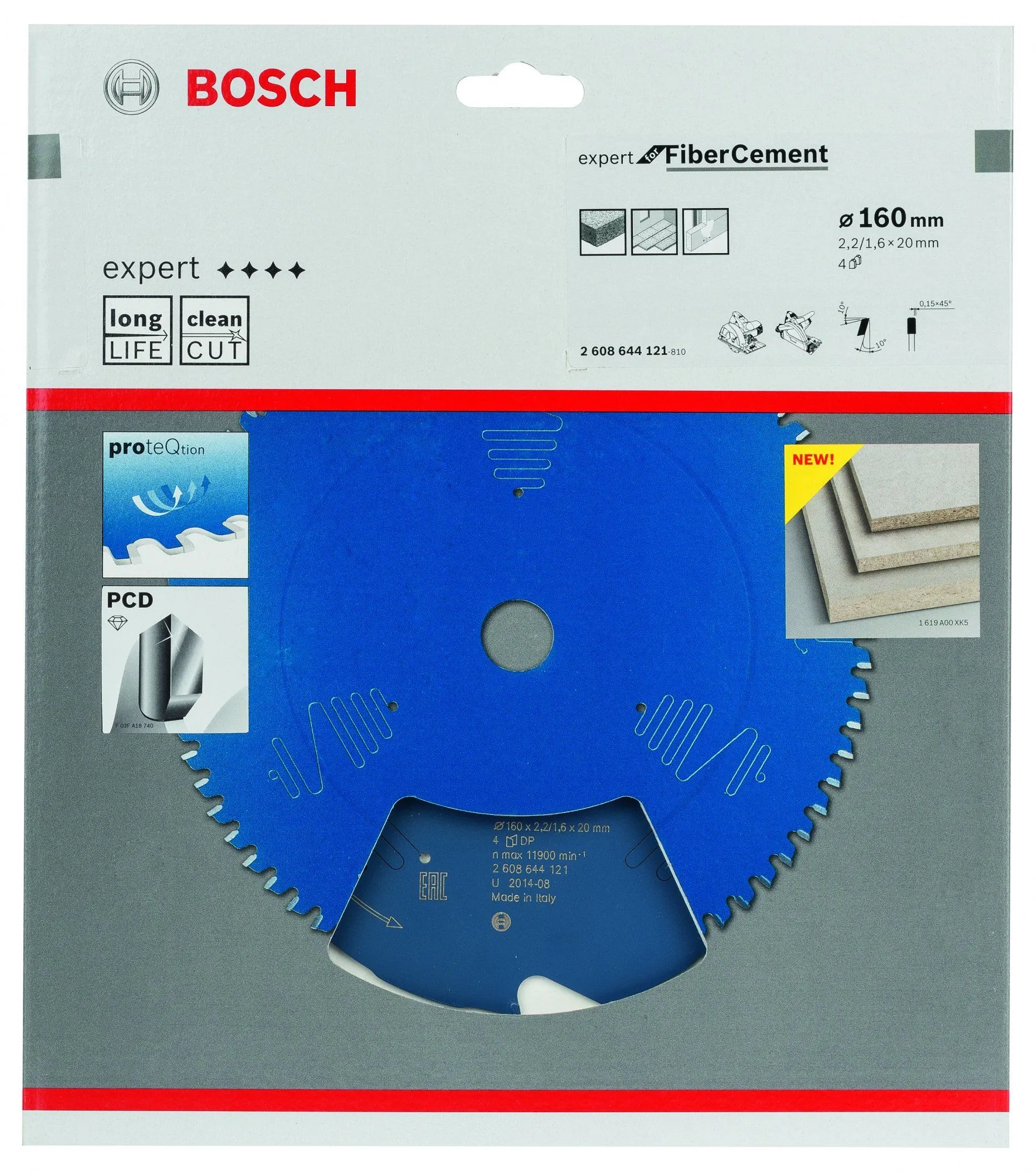 Bosch 2608644121 Expert Cirkelzaagblad - 160 X 20 X 4T - Vezelcement - Carbide 2 Bosch 2608644121 Expert Cirkelzaagblad - 160 X 20 X 4T - Vezelcement - Carbide - Image 2