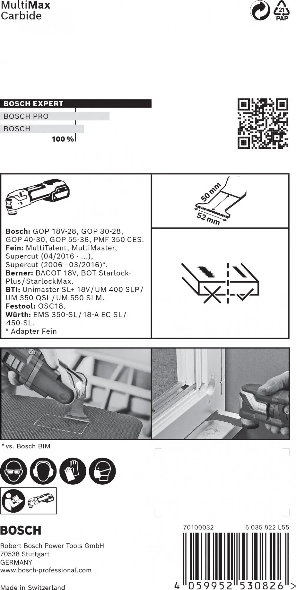 Bosch 2608900030 EXPERT StarlockPlus CoatedCarbide Invalzaagblad PAII 52 APIT Carbide, Multimaterial, Curved-Tec 52 X 50 Mm 1 3 Bosch 2608900030 EXPERT StarlockPlus CoatedCarbide Invalzaagblad PAII 52 APIT Carbide, Multimaterial, Curved-Tec 52 X 50 Mm 1 - Image 3
