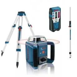 Bosch GRL 400 H Rotatie Laser + LR 1 Ontvanger In Koffer + GR 240 Meetlat + BT 170 HD Statief - 061599403U