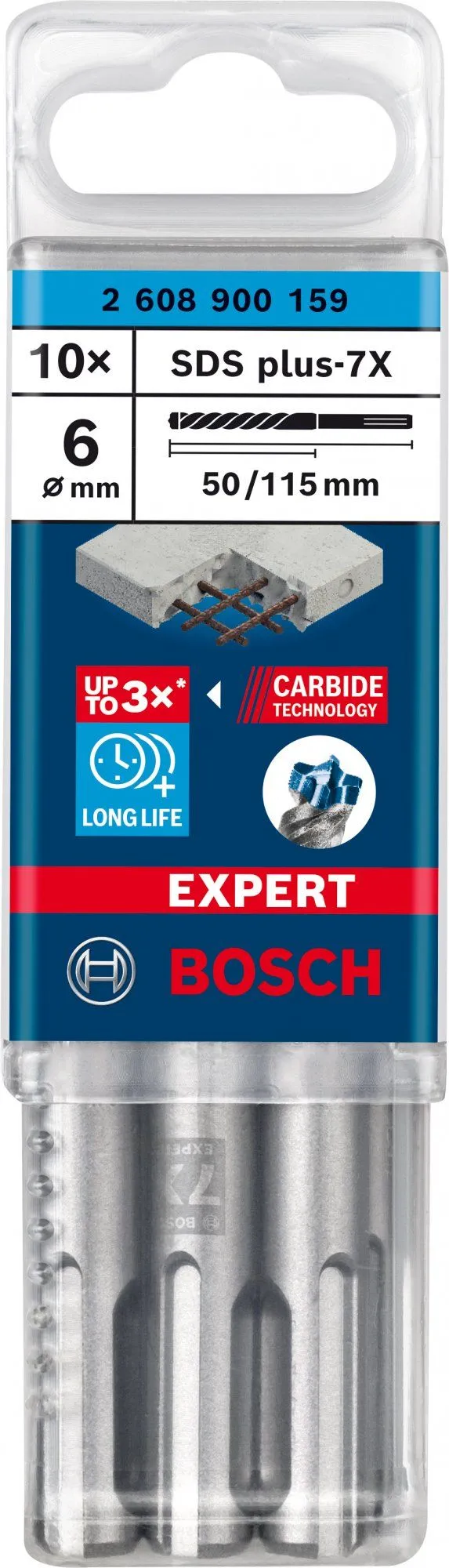 Bosch 2608900159 EXPERT Hamerboor SDS Plus-7X 10st 6x50x115mm 2 Bosch 2608900159 EXPERT Hamerboor SDS Plus-7X 10st 6x50x115mm - Image 2
