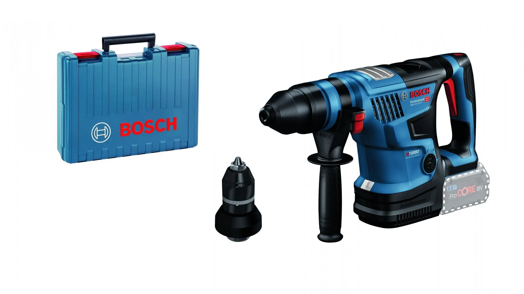 Bosch GBH 18V-34 CF 18V Li-ion Accu BiTurbo Boorhamer Set - 2x ProCORE 18V 8,0 Ah - Koolborstelloos - 0611914002 6 Bosch GBH 18V-34 CF 18V Li-ion Accu BiTurbo Boorhamer Set - 2x ProCORE 18V 8,0 Ah - Koolborstelloos - 0611914002 - Image 6