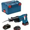 Bosch GSA 18 V-LI 18V Li-Ion Accu Reciprozaag Set (2x 5.0Ah Accu) In L-Boxx - Snelwissel - Variabel - 060164J00B
