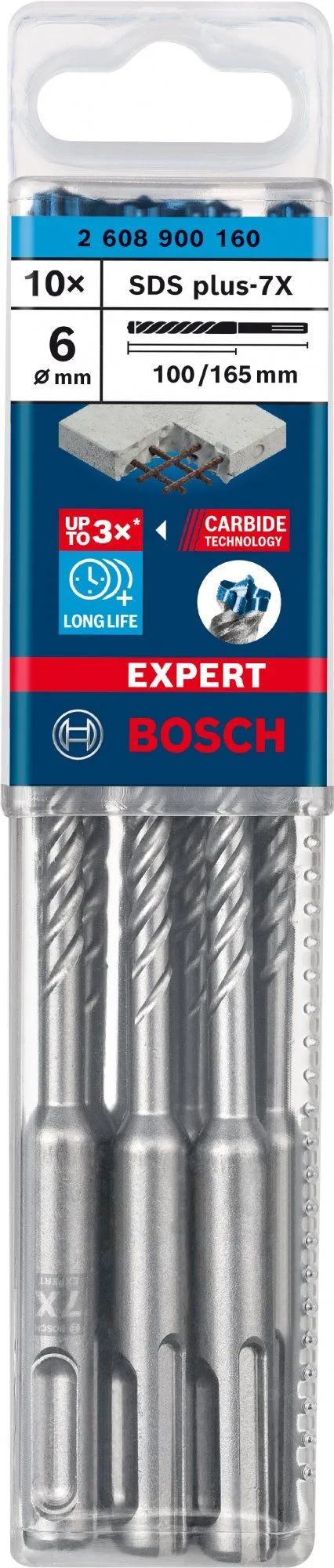 Bosch 2608900160 EXPERT Hamerboor SDS Plus-7X 10st 6x100x165mm 2 Bosch 2608900160 EXPERT Hamerboor SDS Plus-7X 10st 6x100x165mm - Afbeelding 2