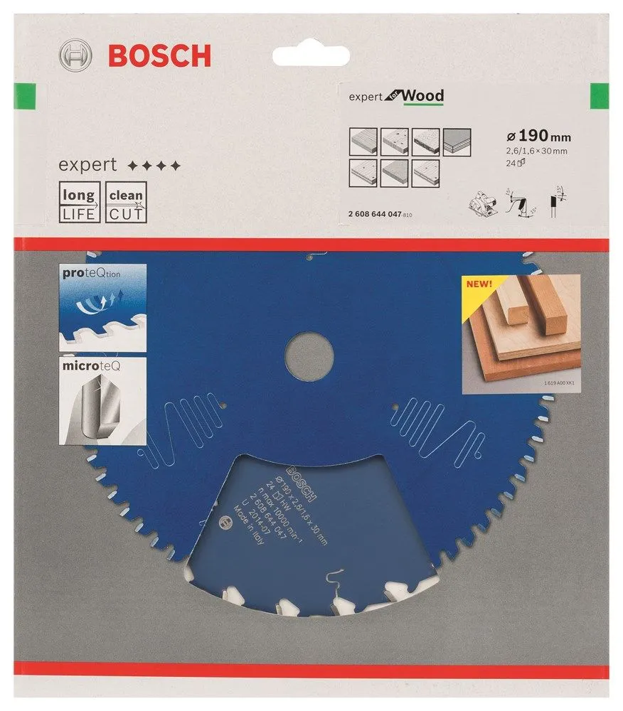 Bosch 2608644047 Expert Cirkelzaagblad - 190 X 30 X 24T - Hout - Carbide 1 Bosch 2608644047 Expert Cirkelzaagblad - 190 X 30 X 24T - Hout - Carbide