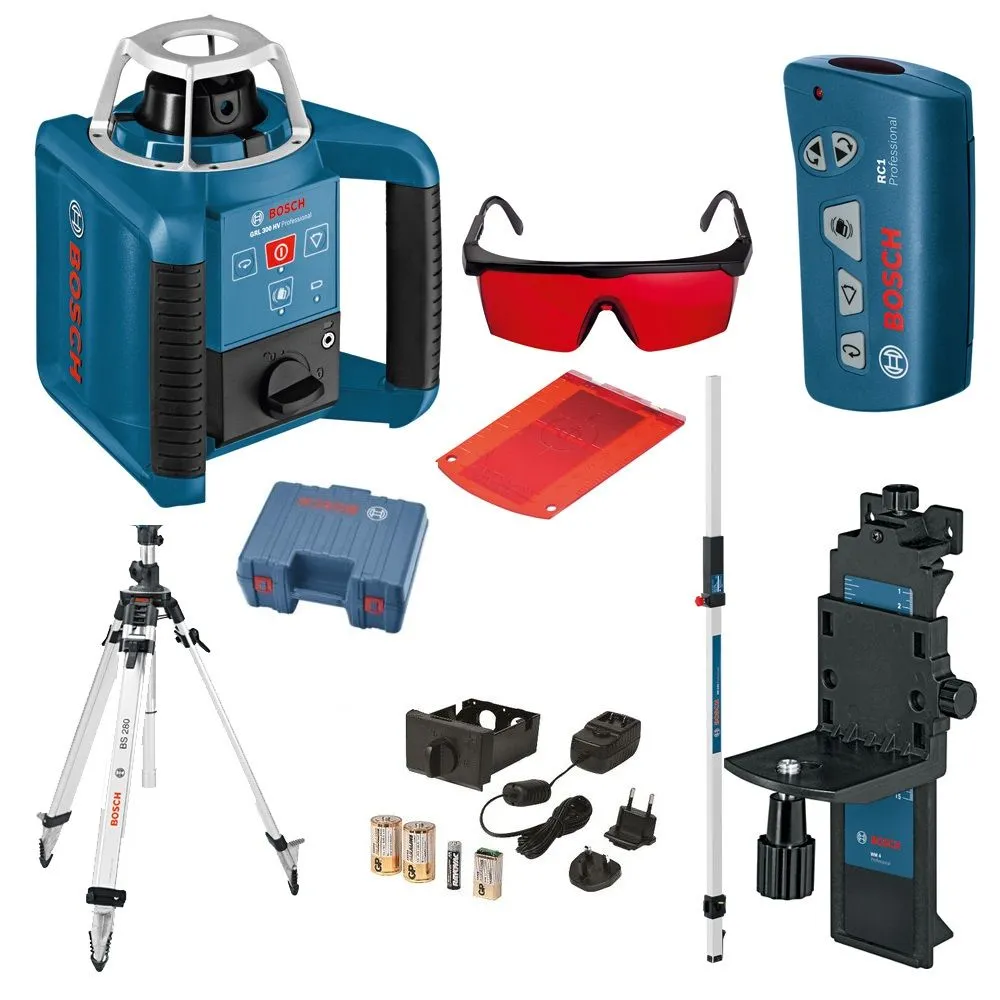 Bosch GRL 300 HV Rotatie Laser Set In Koffer + BT 170 HD Statief + GR 240 Meetlat - 061599405U 1 Bosch GRL 300 HV Rotatie Laser Set In Koffer + BT 170 HD Statief + GR 240 Meetlat - 061599405U