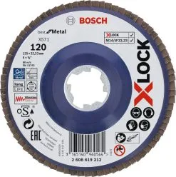 Bosch 2608619212 X-Lock Lamellenschijf Best For Metal - Recht - Kunststof - K120 - X571 - 125mm