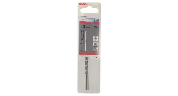 Bosch 2608585911 Metaalboor HSS-G - 3x61mm (2st) 1 Bosch 2608585911 Metaalboor HSS-G - 3x61mm (2st)