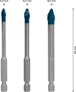 Bosch 2608900595 EXPERT 3-delige Tegelborenset HEX-9 - 5/6/8mm -Bosch Winkel c6770d5ded1a57b0a16ff307265f0dd0