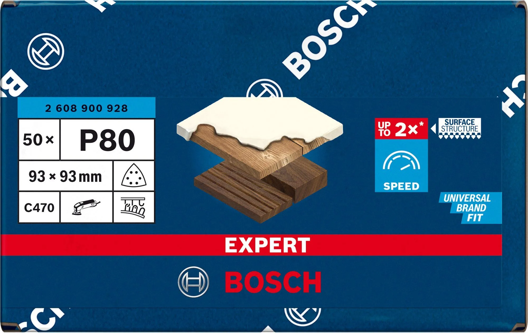 Bosch 2608900928 EXPERT Schuurvel C470 Best For Wood And Paint, 93 Mm, Korrel 80, Voor Multi-Cutter, 6 Gaten, 50x 2 Bosch 2608900928 EXPERT Schuurvel C470 Best For Wood And Paint, 93 Mm, Korrel 80, Voor Multi-Cutter, 6 Gaten, 50x - Image 2