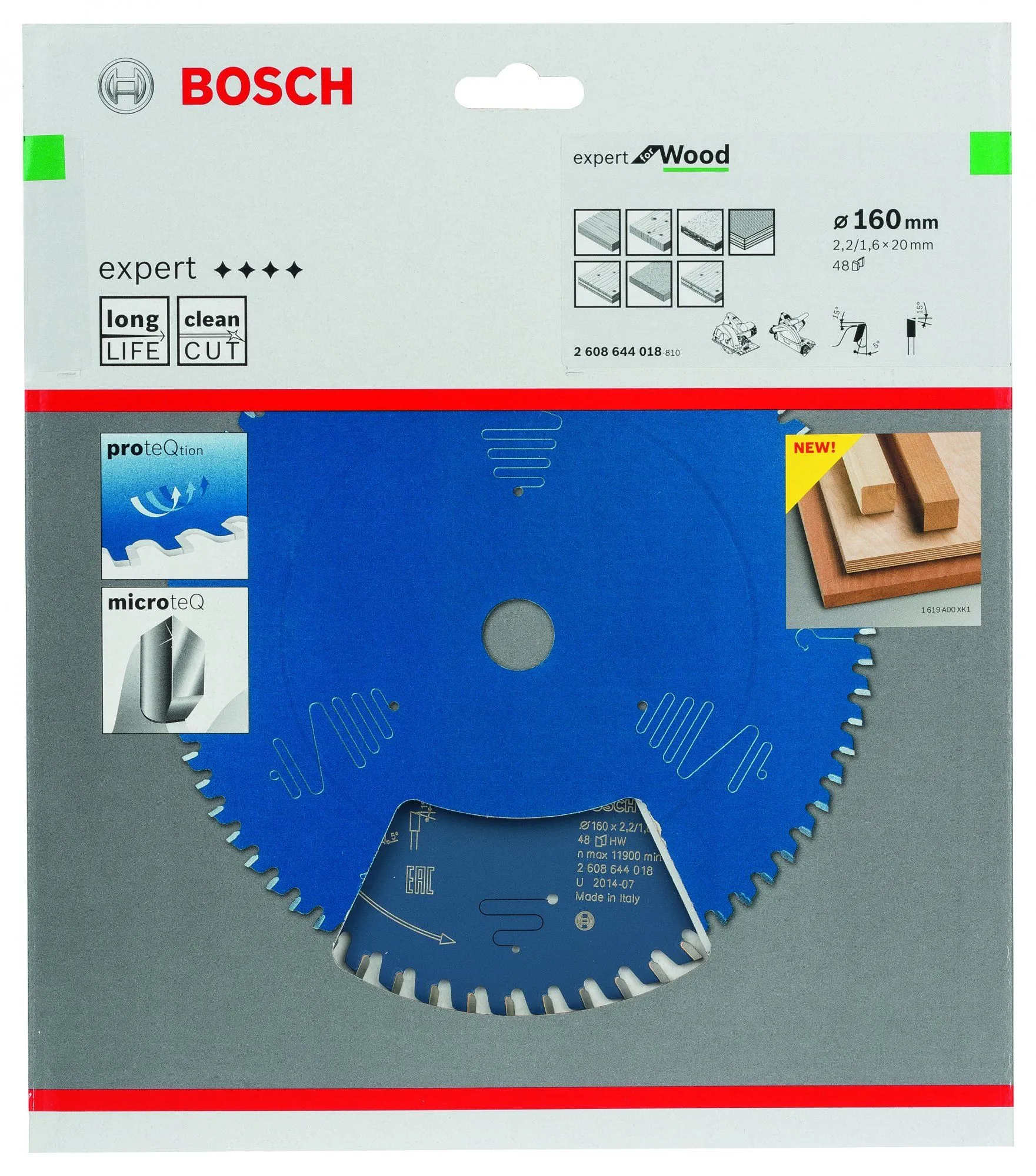 Bosch 2608644018 Expert Cirkelzaagblad - 160 X 20 X 48T - Hout - Carbide 2 Bosch 2608644018 Expert Cirkelzaagblad - 160 X 20 X 48T - Hout - Carbide - Image 2