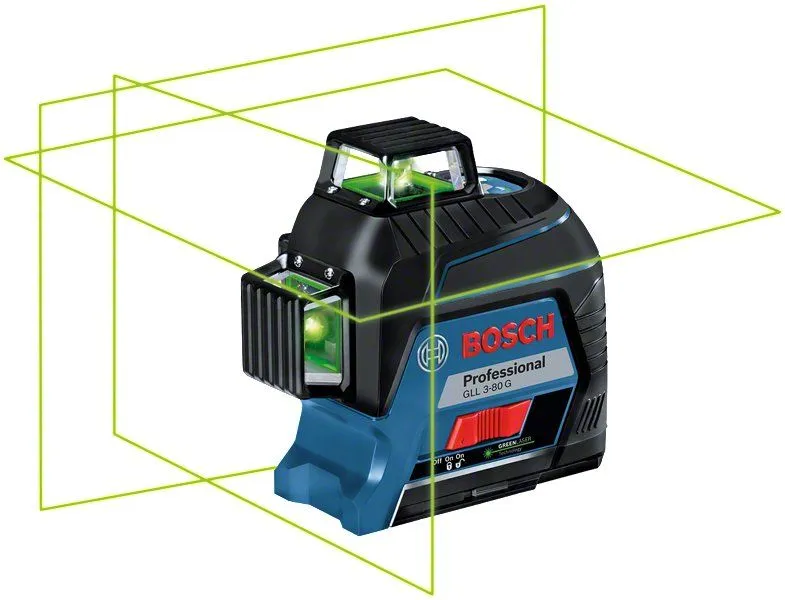 Bosch GLL 3-80 G Kruislijnlaser In Opbergetui In Koffer - 30 - 120 M - 0601063Y00 1 Bosch GLL 3-80 G Kruislijnlaser In Opbergetui In Koffer - 30 - 120 M - 0601063Y00