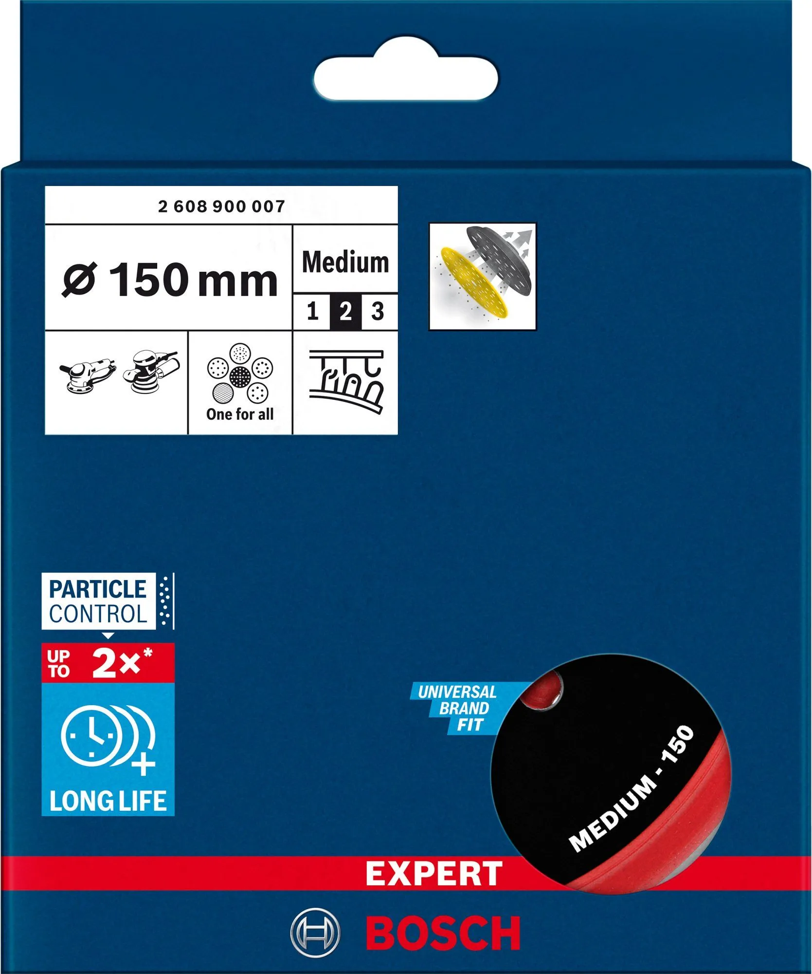 Bosch 2608900007 EXPERT Schuurplateau Multiperforatie Middel, 150 Mm, GET 55-125 Professional, 3M, Dynabrade, Mirka, Rupes 2 Bosch 2608900007 EXPERT Schuurplateau Multiperforatie Middel, 150 Mm, GET 55-125 Professional, 3M, Dynabrade, Mirka, Rupes - Image 2