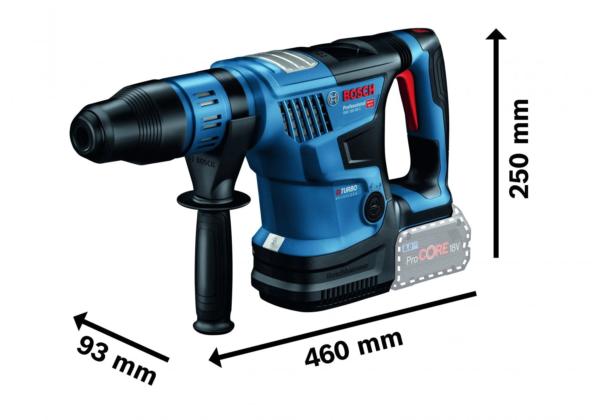 Bosch GBH 18V-36 C 18V Li-Ion Accu BiTurbo SDS-Max Boorhamer Body In Koffer - 7J - Koolborstelloos - 0611915001 2 Bosch GBH 18V-36 C 18V Li-Ion Accu BiTurbo SDS-Max Boorhamer Body In Koffer - 7J - Koolborstelloos - 0611915001 - Image 2