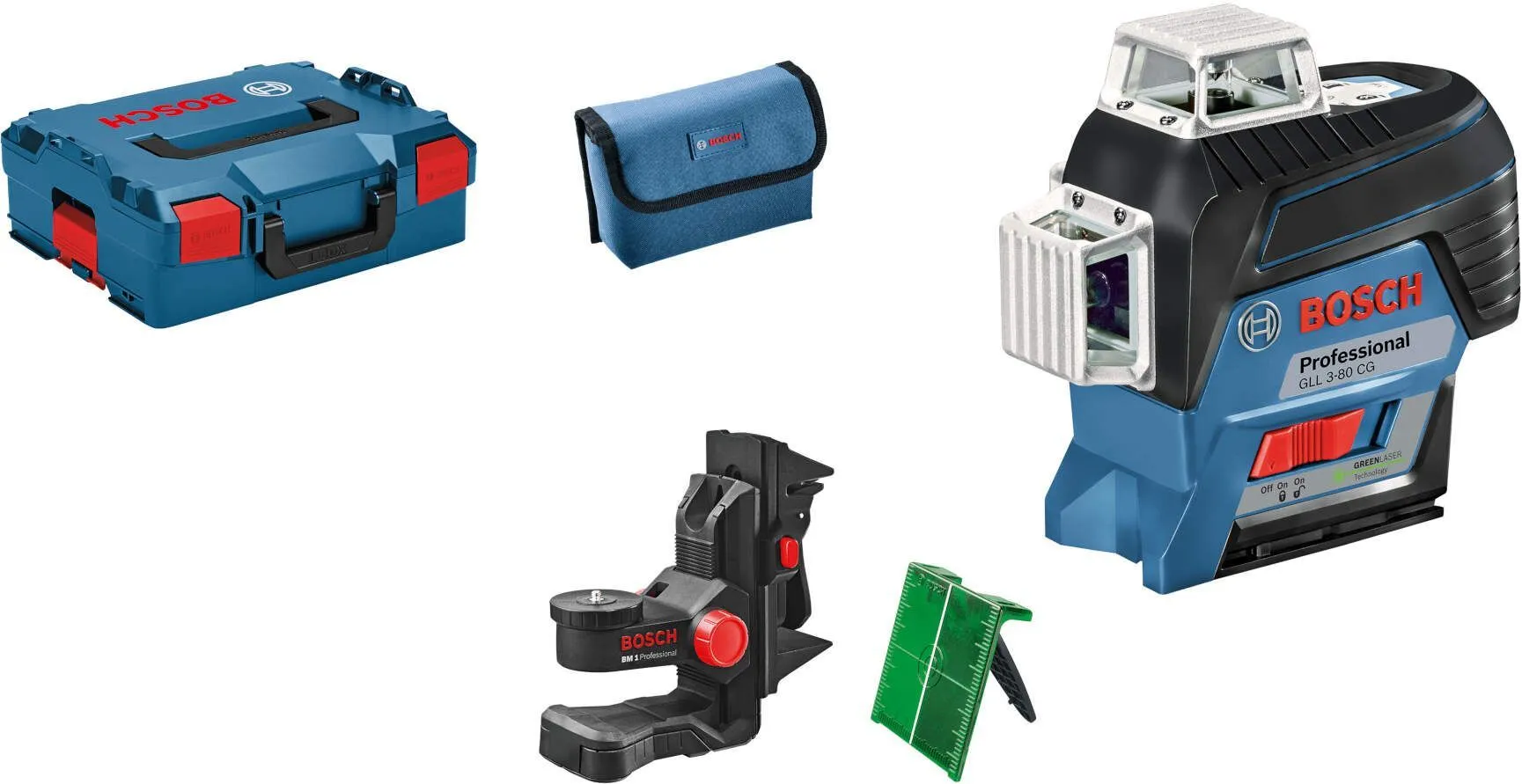 Bosch GLL 3-80 CG 12V Li-Ion Accu Kruislijnlaser Set (1x 2.0Ah Accu) In L-Boxx - Groen - 0601063T00 2 Bosch GLL 3-80 CG 12V Li-Ion Accu Kruislijnlaser Set (1x 2.0Ah Accu) In L-Boxx - Groen - 0601063T00 - Afbeelding 2